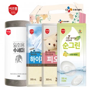 CJ뜯어쓰는수세미30매,하이파워(리필),피오린(리필),순그린(리필) 4종세트